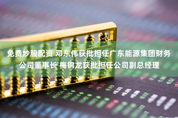 免费炒股配资 邓东伟获批担任广东能源集团财务公司董事长 梅锦龙获批担任公司副总经理