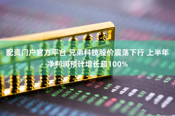 配资门户官方平台 兄弟科技股价震荡下行 上半年净利润预计增长超100%
